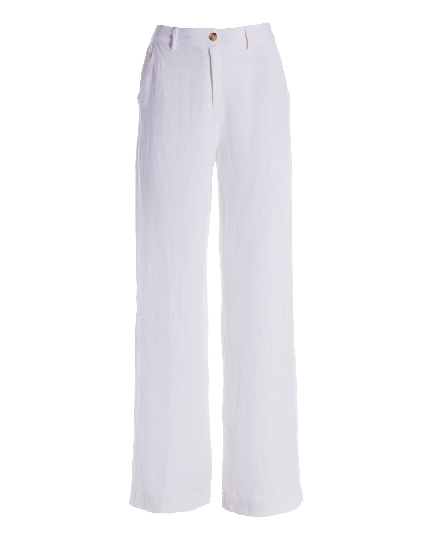 Linen Wide-Leg Pant White