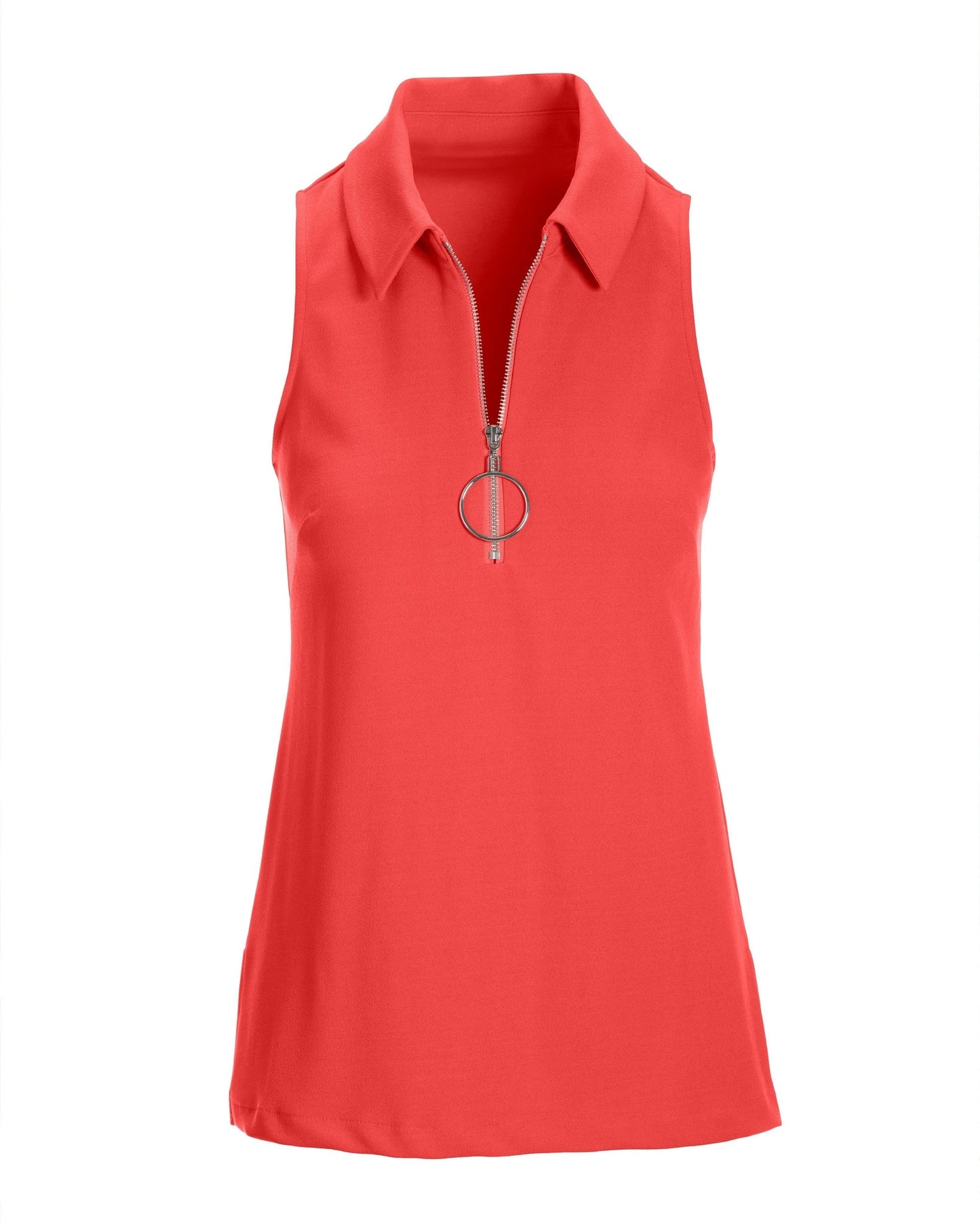 Collared Zip-Up Sleeveless Knit Top Dubarry