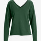 Cotton Comfort Double V Neck Sweatshirt Thyme Green