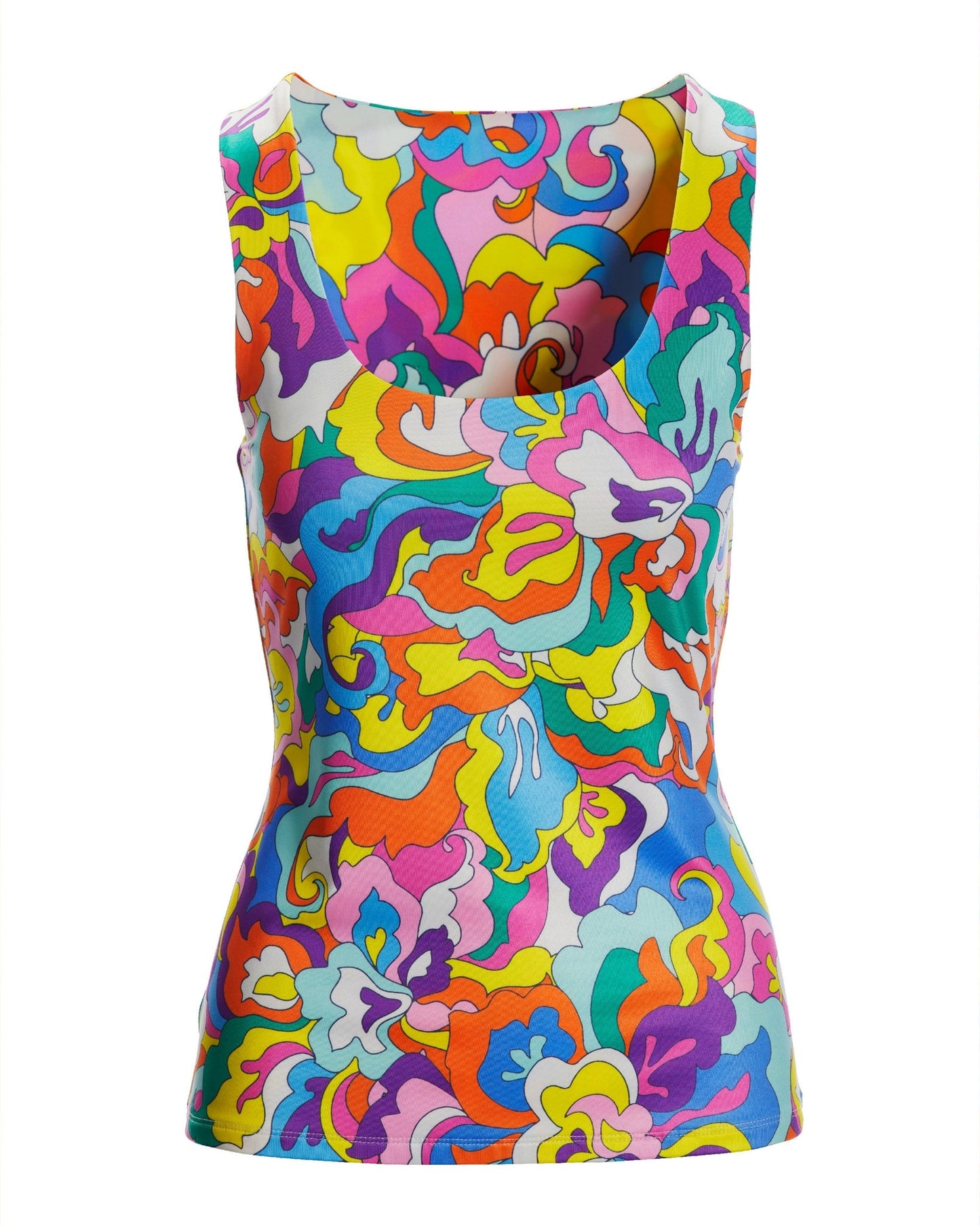 So Modern Abstract Sol Scoop Neck Tank Multi