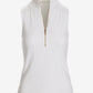 Ribbed Half Zip Up Tank Pure White