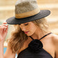 Braided Straw Hat Black/Natural