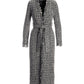 Metallic Tweed Tie Waist Duster Black Multi