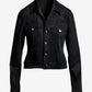 Fall Essential Faux Suede Puff Sleeve Jacket Black
