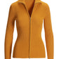 Ribbed Full Zip Cardigan Golden Glow