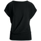 Beyond Travel Bateau Neck Blouson Top Jet Black