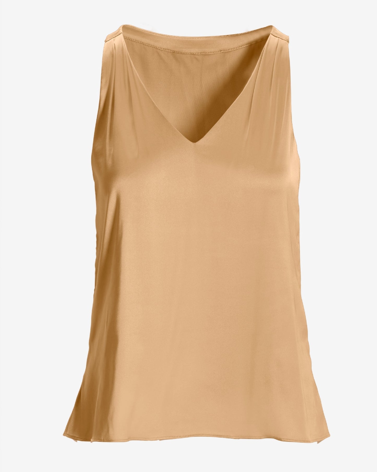 Nikki V-Neck Charmeuse Blouse Champagne
