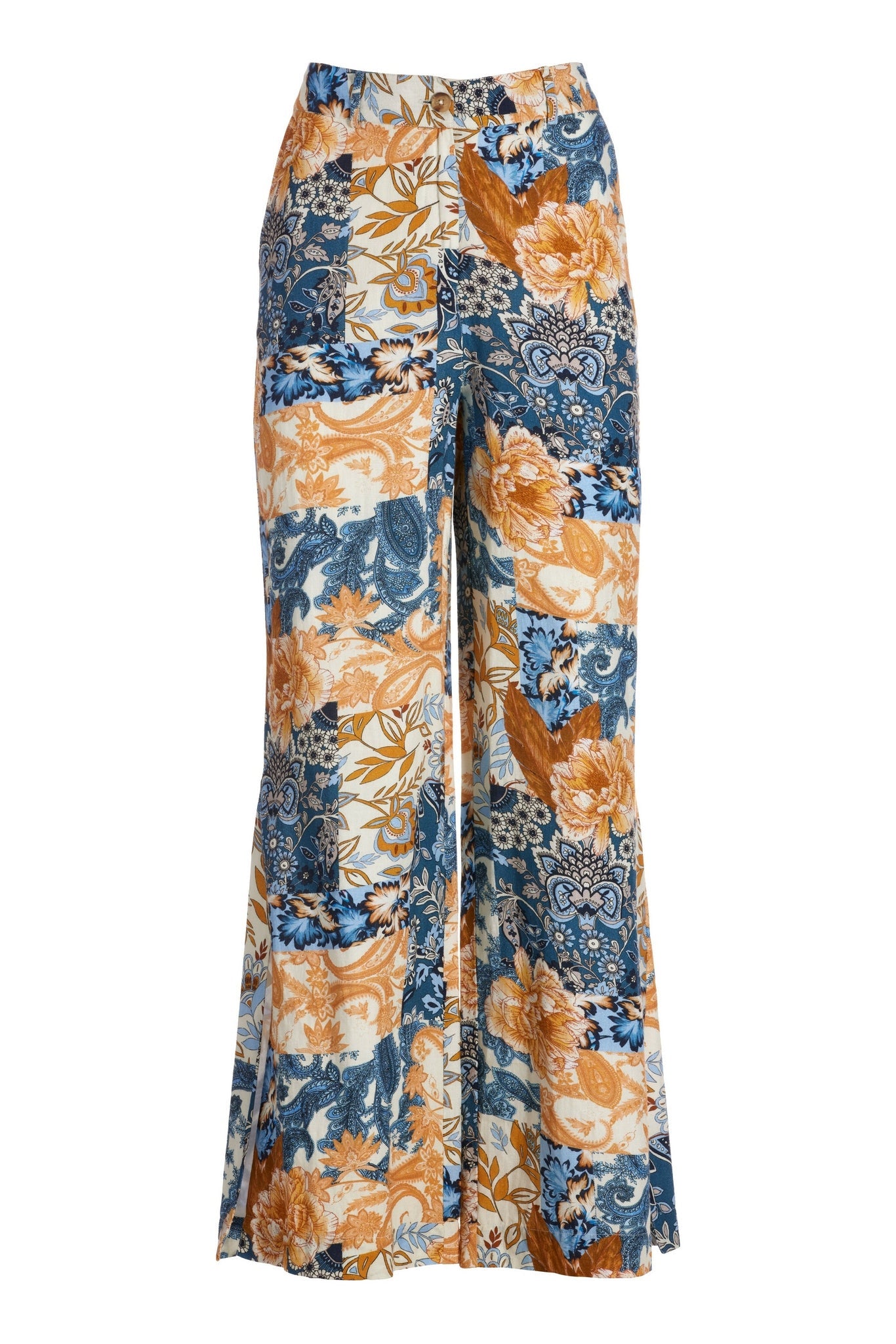 Arizona Patchwork Print Linen Pant Multi