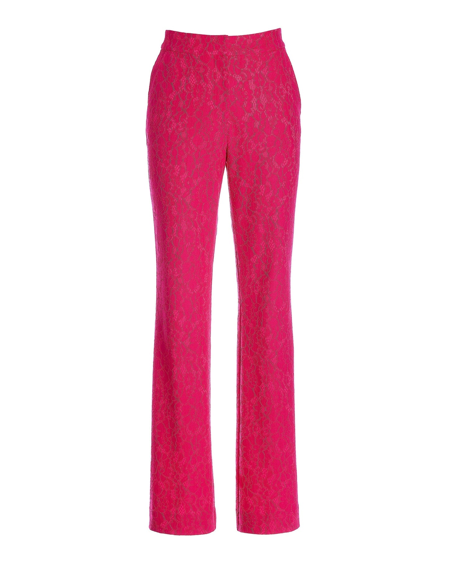 Malibu Lace High Waist Trouser Pant Pink Peacock