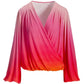 Sunrise Ombre Surplice Top Pink Multi
