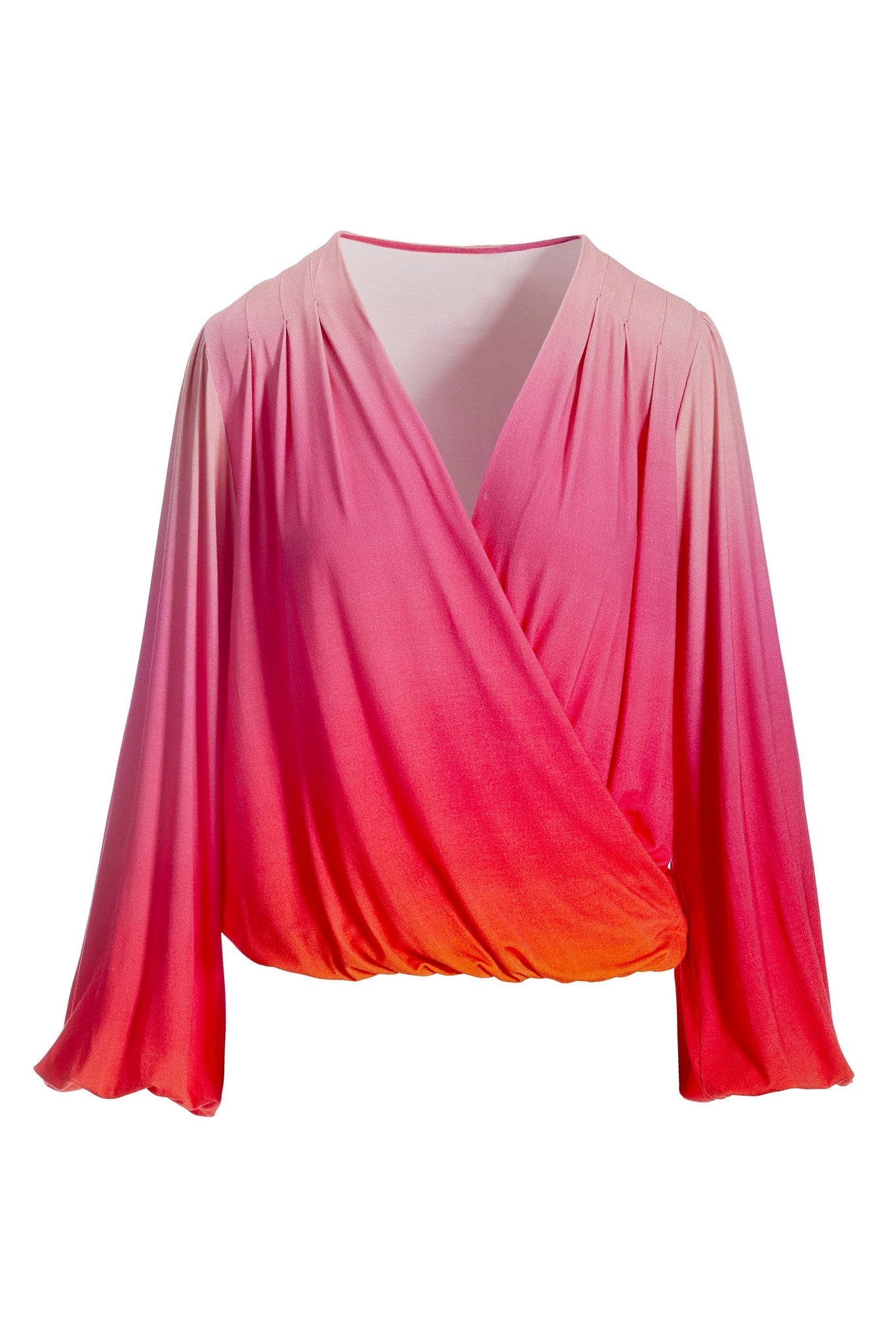 Sunrise Ombre Surplice Top Pink Multi