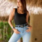 Gem Buckle Belt Black Multi