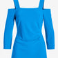 Beyond Travel Cold Shoulder Three Quarter Sleeve Top Malibu Blue