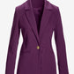 Modern Single Button Blazer Dark Purple
