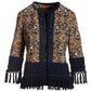 Fringe Tapestry Novelty Jacket Navy Multi