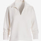 Luxe Lounge Collared Long Sleeve Sweatshirt Off White