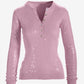 Henley Sequin Long Sleeve Sweater Roseate