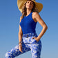 Wide Waist Woven Belt Blue