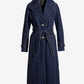 Chic Denim Belted Trench Coat Rinse
