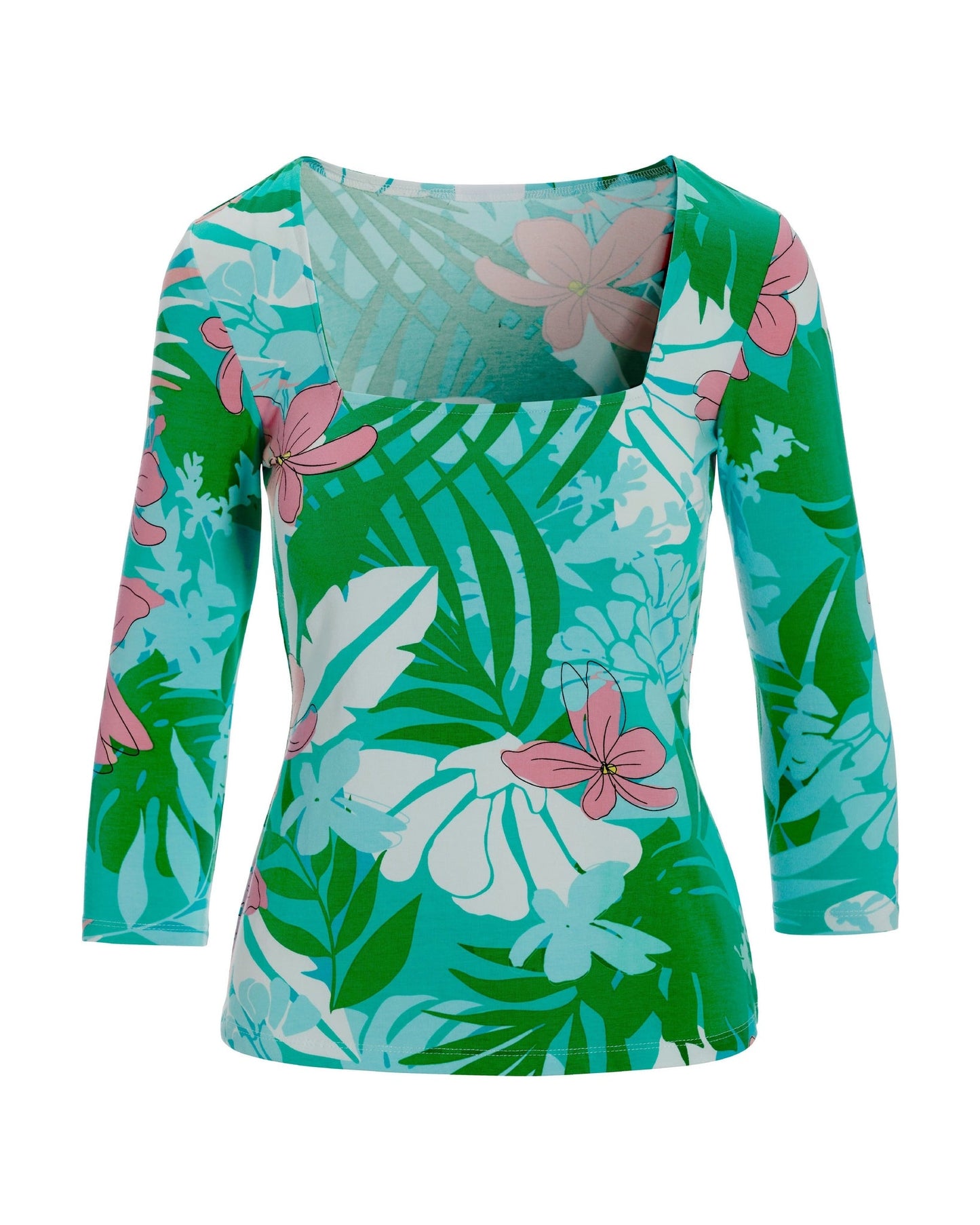 So Sexy Floral Tropical Square-Neck Top Multi