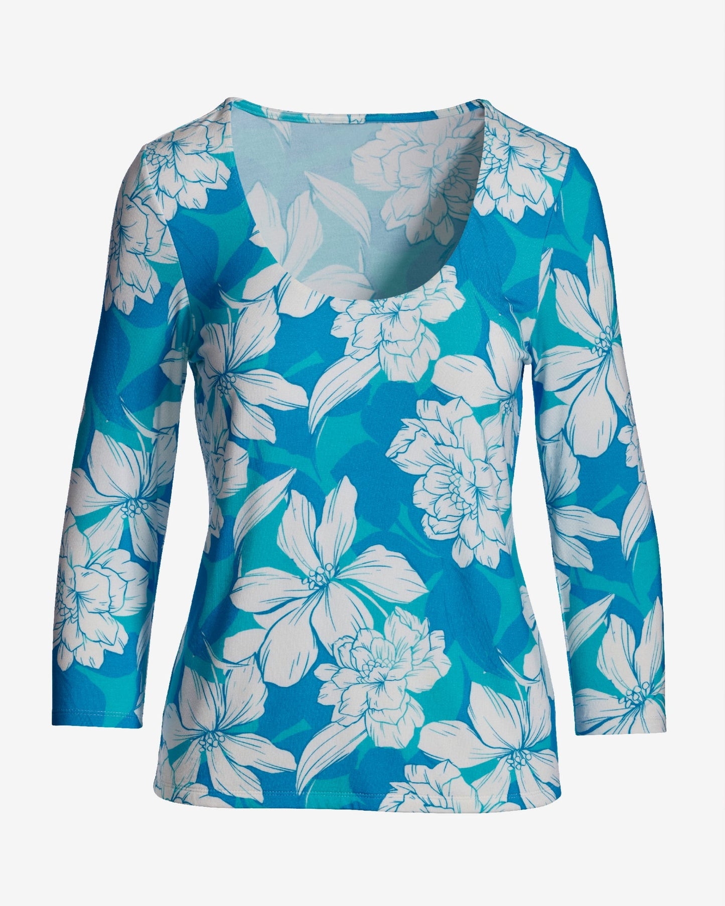 So Effortless Print Scoop Neck Knit Top Ethereal Floral