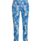 Blue Wave Paisley Twill Pull-On Cropped Pant Blue