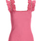 Rhinestone Ruffle Sleeve Tank Top Aurora Pink