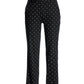 Newport Twill Pull On Cropped Polka Dot Print Pant Black/White