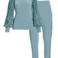 So Soft Sequin Balloon-Sleeve Knit Lounge Set Cool Blue