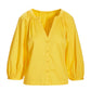 Brooke Notch Neck Poplin Shirt Habanero Gold