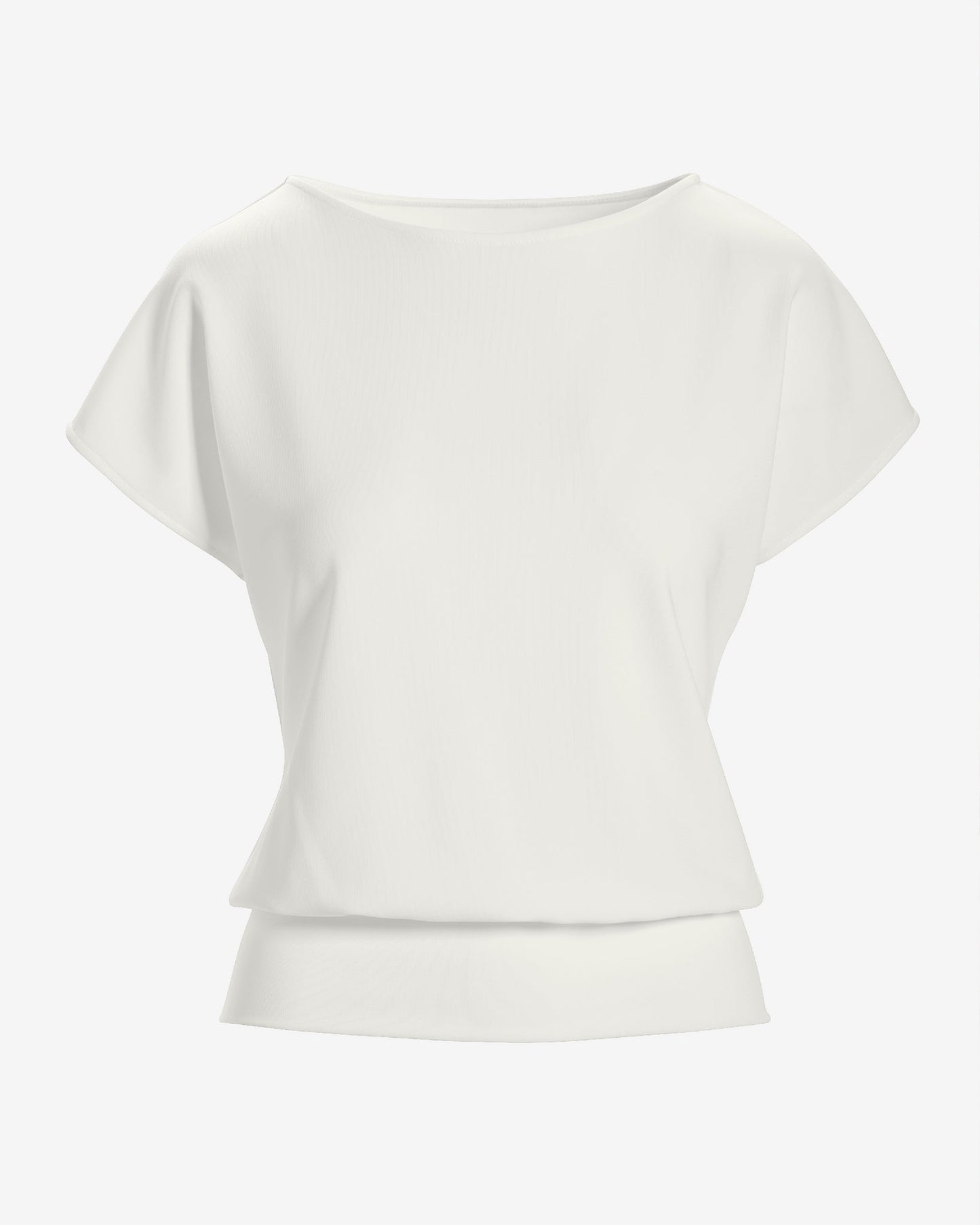 Beyond Travel Short Sleeve Blouson Top Ivory Coast