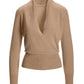 Cashmere Surplice Blouson Sweater Tan
