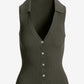 Ribbed Collared Sweater Vest Olive Night