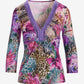 So Chic Abstract Animal Print Embellished V-Neck Top Alexandra Animal