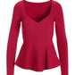 Sweetheart Peplum Sweater Jester Red