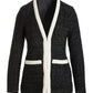 Classic Pearl Trim Tweed Parisian Jacket Black