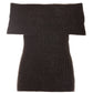 Fold Over Shaker Stitch Sweater Brown