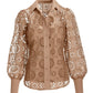 Eyelet Victoria Shirt Tan