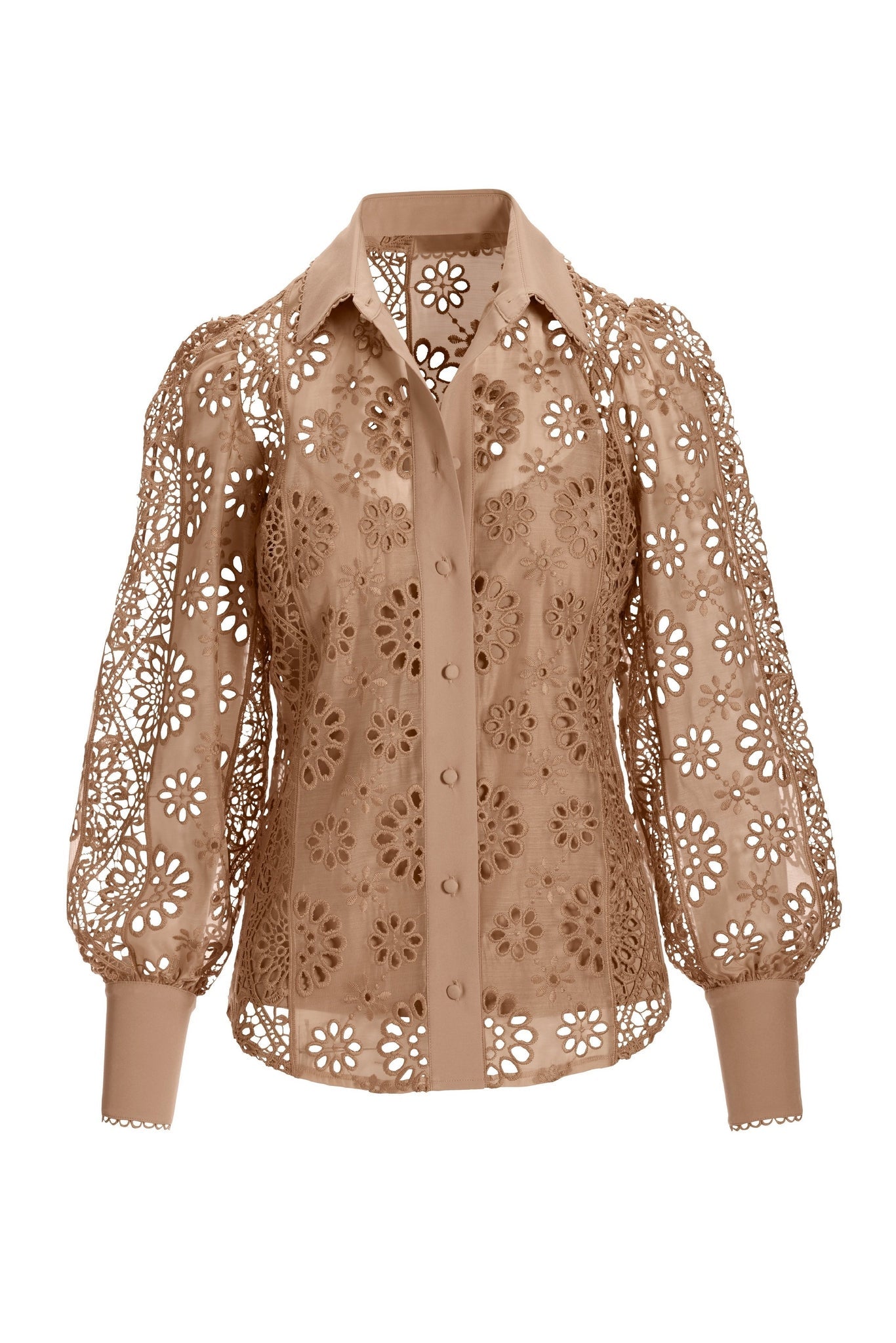 Eyelet Victoria Shirt Tan