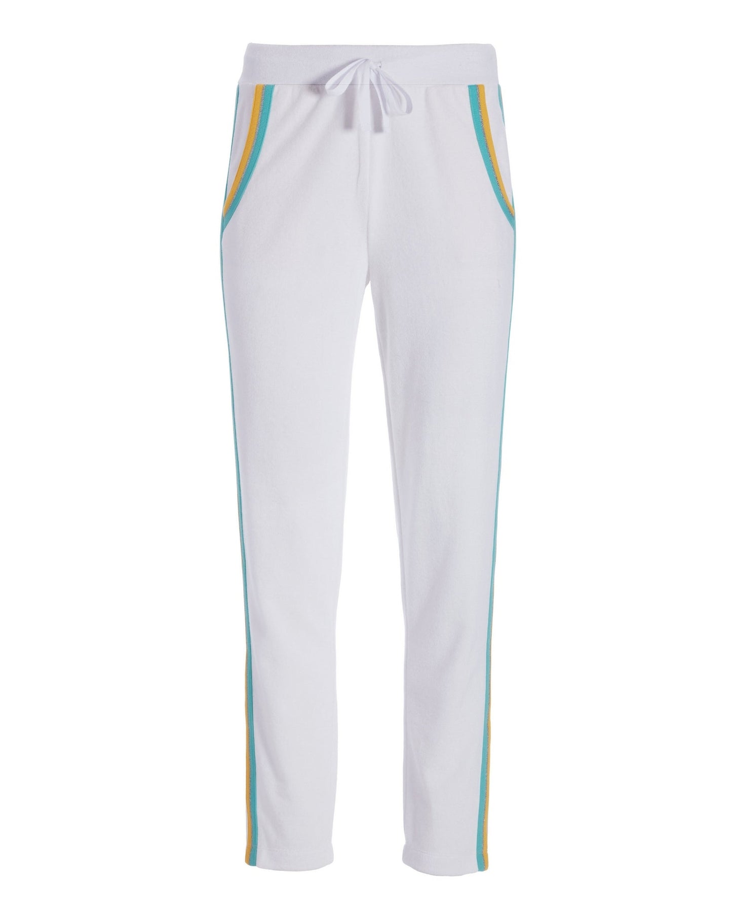 Racerstripe Loop Terry Crop White Blue Multi
