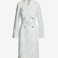 Clear Sequin Coated Lace Feminine Trench Coat White