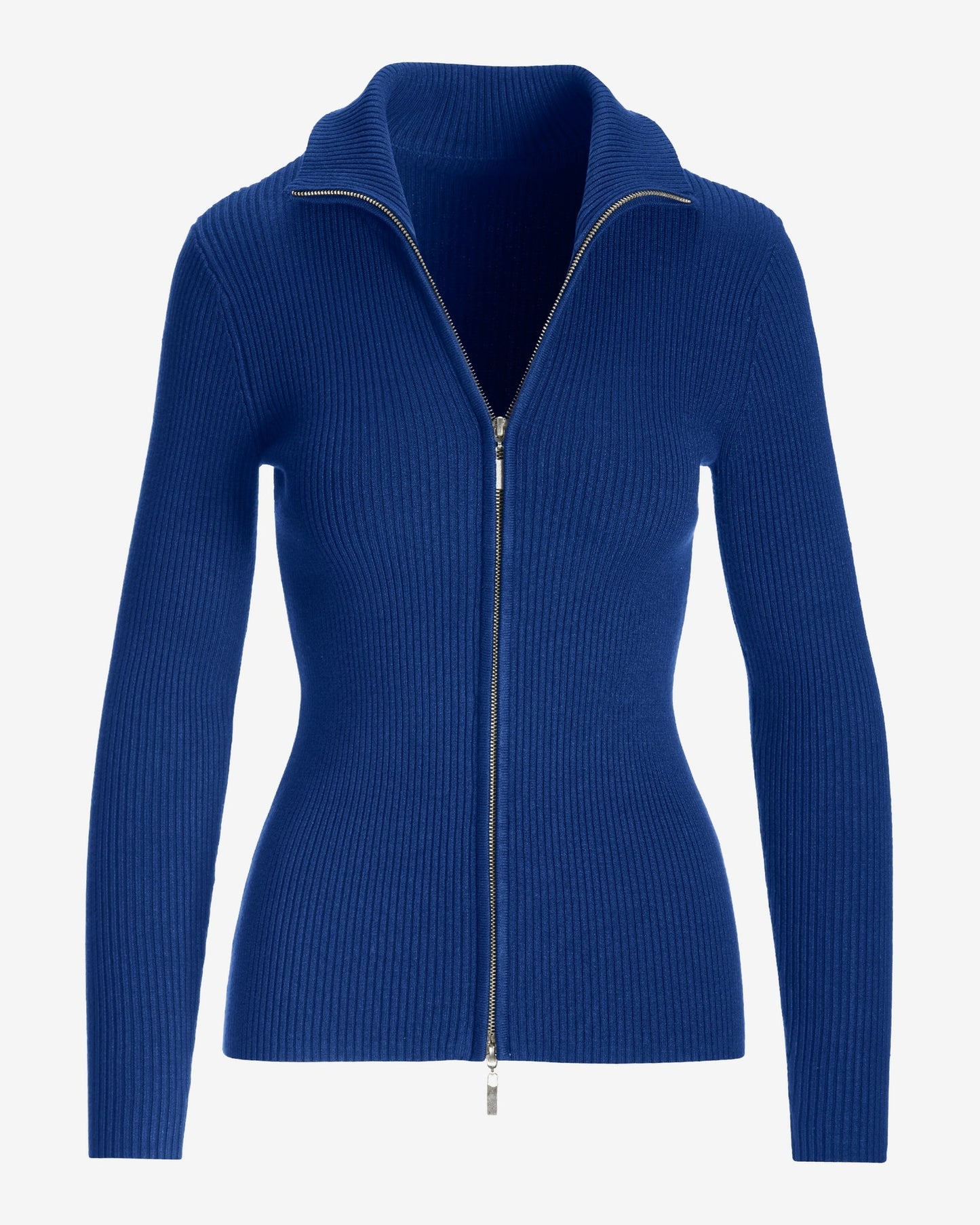 Ribbed Full Zip Cardigan Lapis Blue