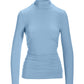 So Chic Ruched Turtleneck Top Airy Blue