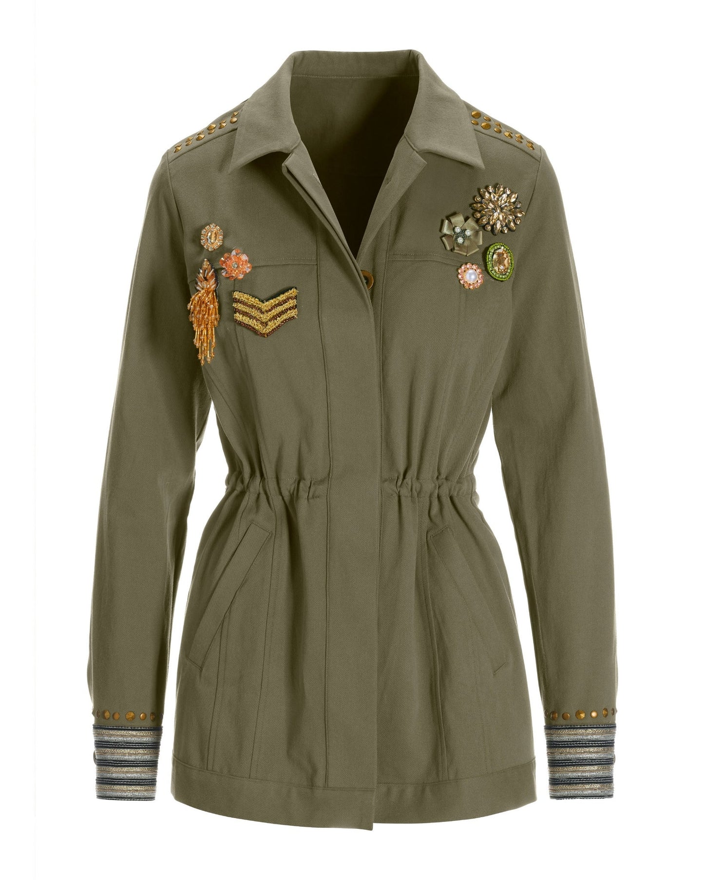 Embellished Utility Jacket Sage
