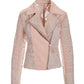 Lace Faux-Leather Moto Jacket Light Pink