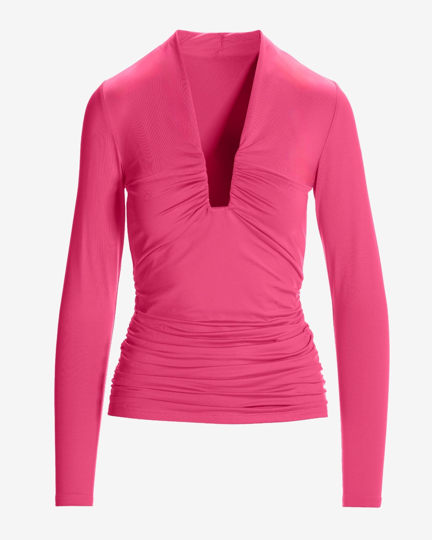 So Modern Notch Neck Top Cabaret Pink