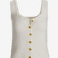 Button Detail Sweater Tank Off White