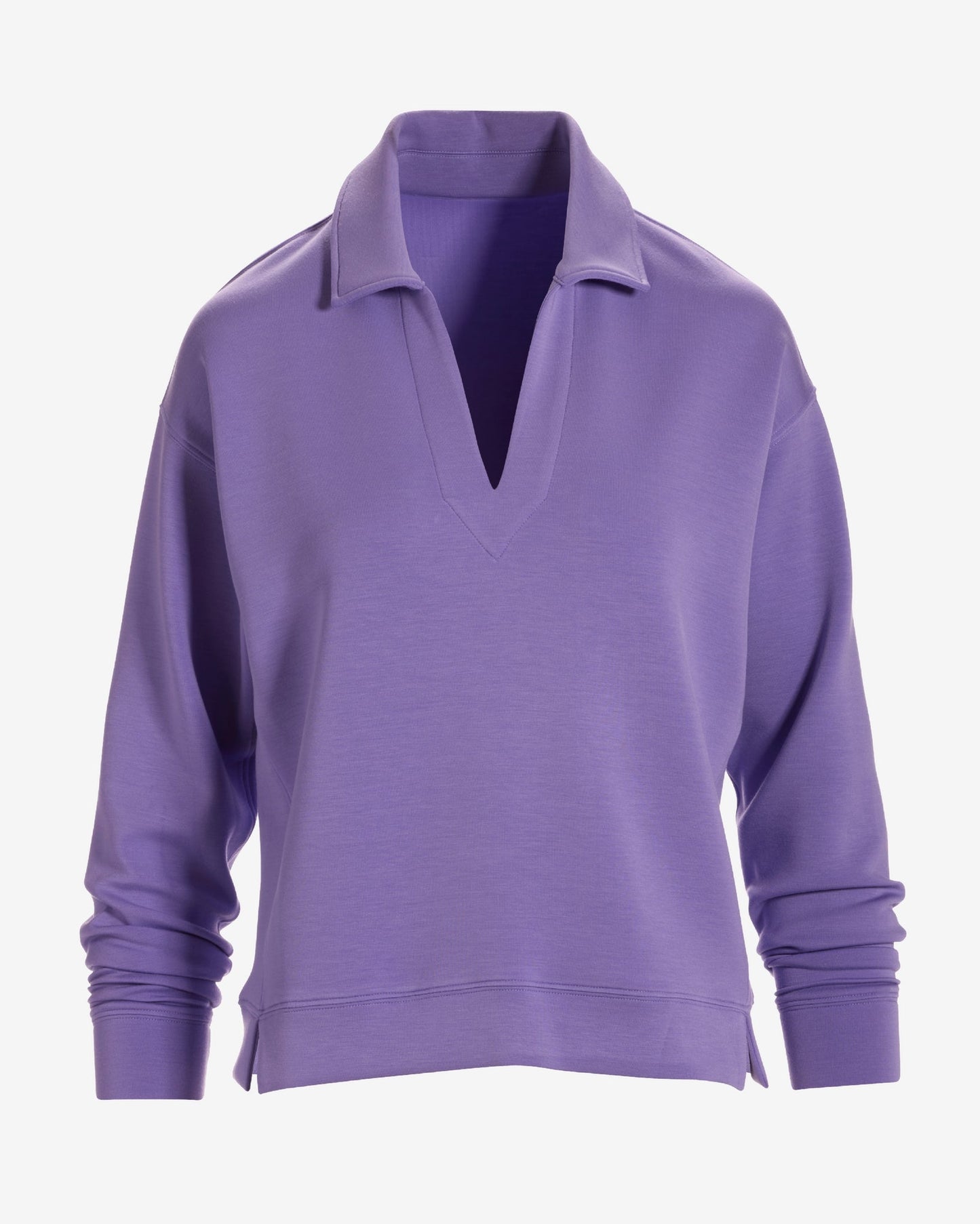 Luxe Lounge Collared Long Sleeve Sweatshirt Bougainvillea