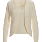Cable Detail Cardigan and Cami Sweater Set Off White