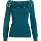 Embellished OTS Sweater Ocean Depths